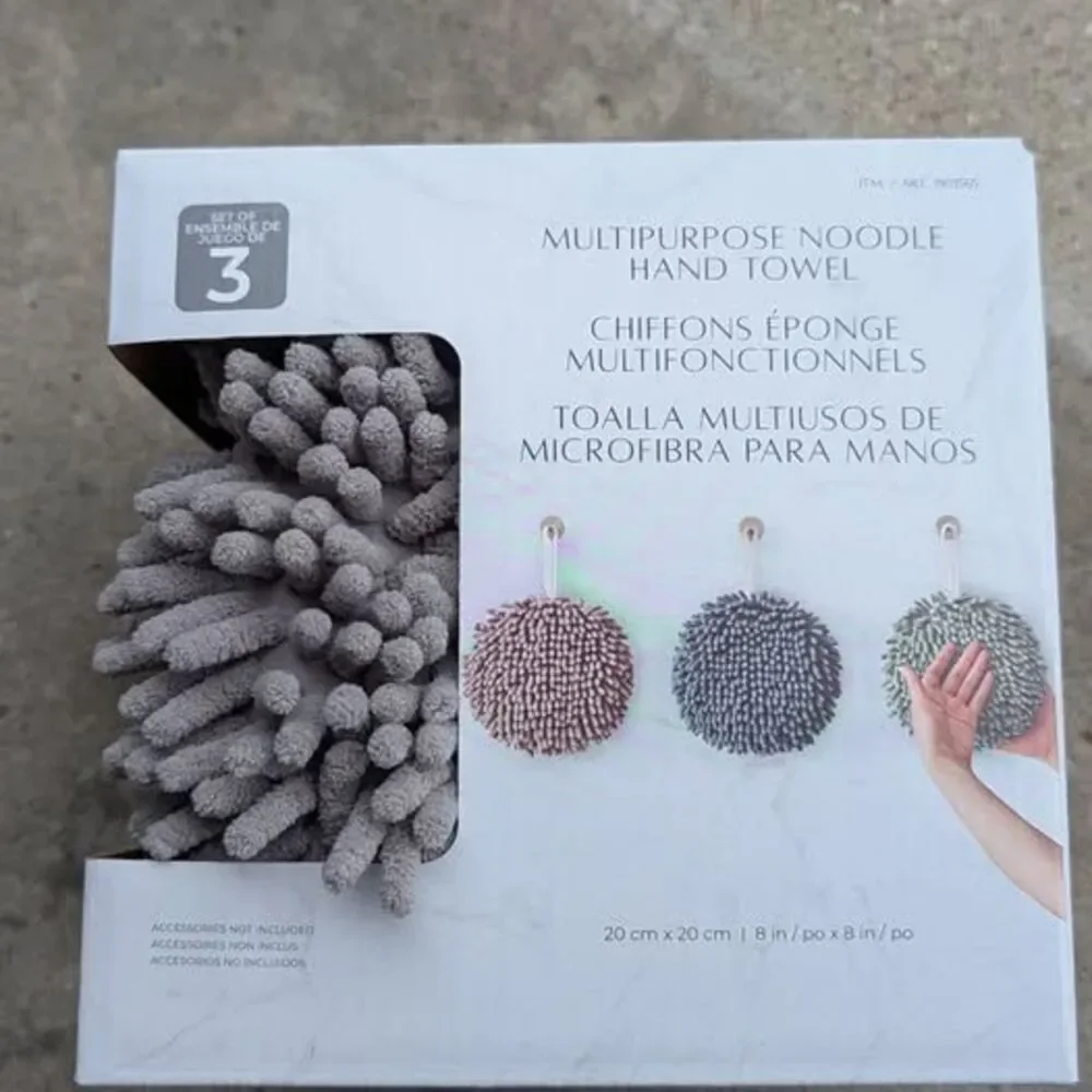 🆕 BRAND NEW Multipurpose Chenille Noodle Hand Towels (3-Pack)